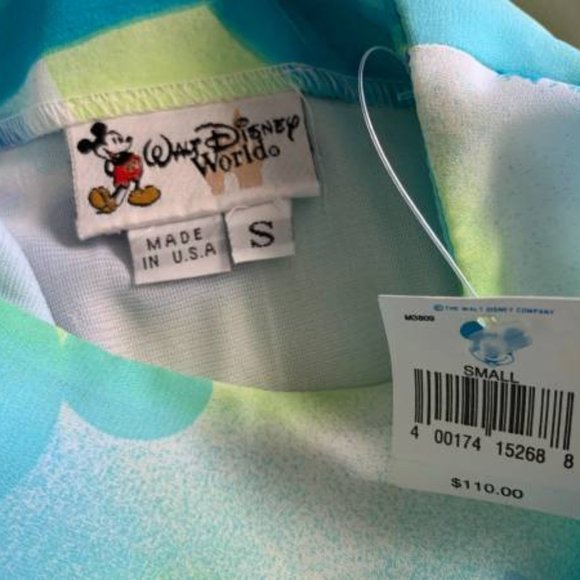 NWT Walt Disney World Size Small Blue Floral Mickey Sleeveless Dress - Picture 4 of 5